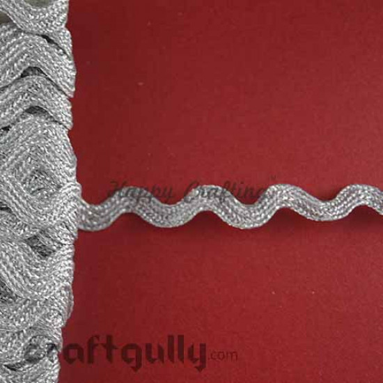 Designer Laces #1 - 8mm - Wave - Silver - 3 Meters