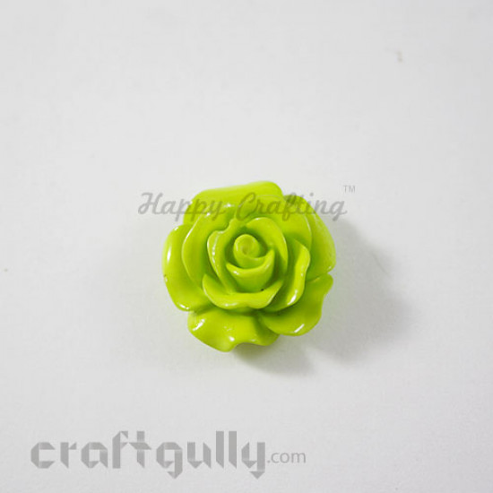 Resin Rose 15mm - Light Green - Pack of 2 Resin Rose 15mm - Light Green - Pack of 2