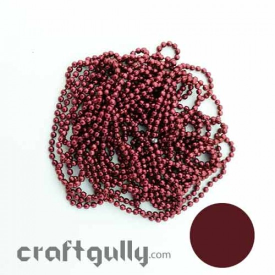 Ball Chains 1mm - Maroon - 9 Feet