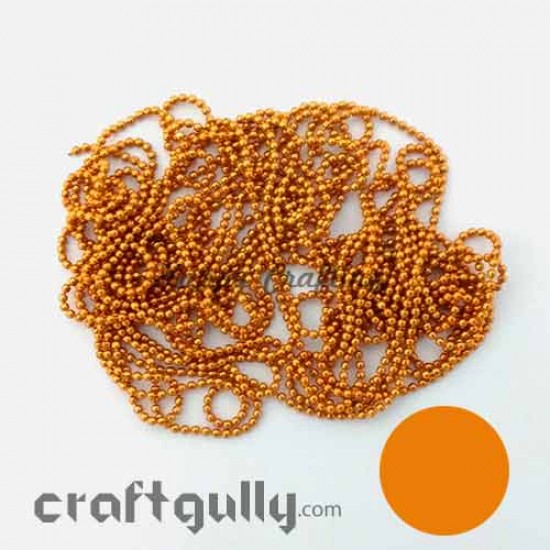 Ball Chains 1mm - Orange - 9 Feet