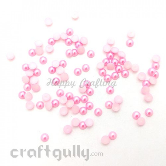 Flatback Pearls 6mm - Round - Pink - Pack of 100