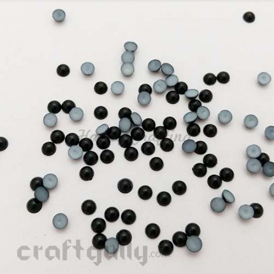 Flatback Pearls 6mm - Round - Black - Pack of 100
