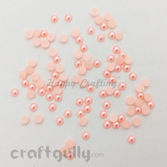 Flatback Pearls 6mm - Round - Peach - Pack of 100