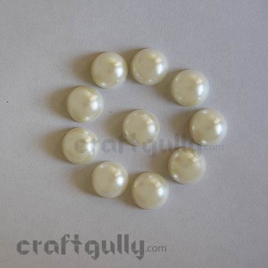 Flatback Pearls 14mm - Round - Ivory - Pack of 10