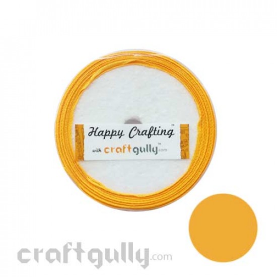 Satin Ribbons 1/4 inch - Golden Yellow - 8 meters