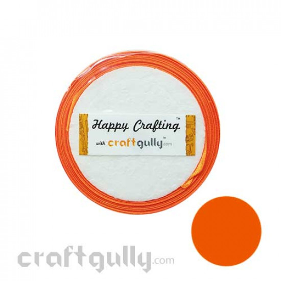 Satin Ribbons 1/4 inch - Orange - 8 meters