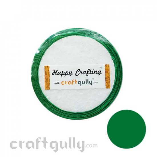 Satin Ribbons 1/4 inch - Bottle Green - 8 meters