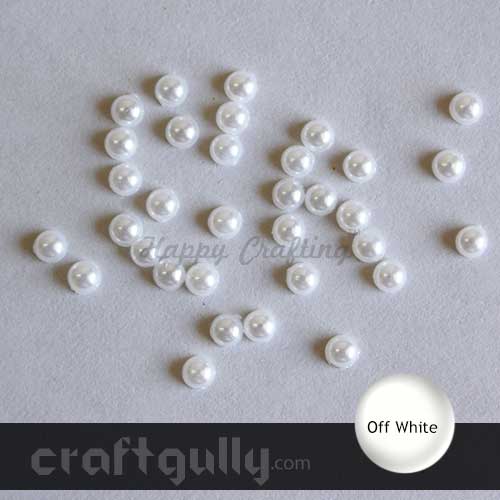 Flatback Pearls 8mm - Round - Off White - Pack of 60