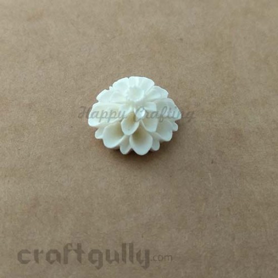 Flatback Resin 20mm - Flower #2 - Ivory - Pack of 1