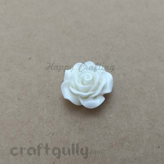 Flatback Resin 20mm - Flower #3 - Ivory - Pack of 1 Flatback Resin 20mm - Flower #3 - Ivory - Pack of 1