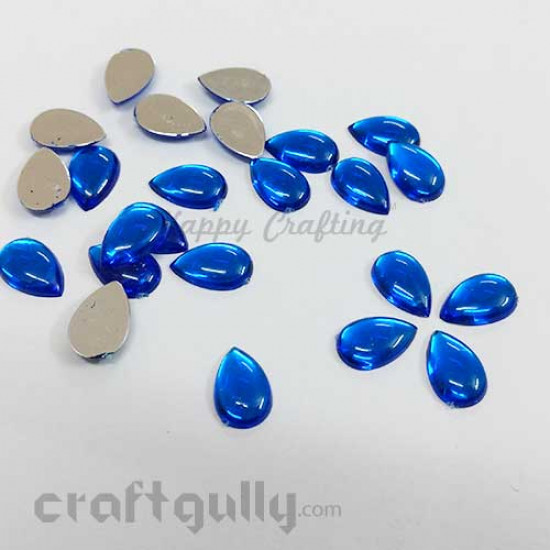 Flatback Acrylic 14mm - Drop - Royal Blue - Pack of 24