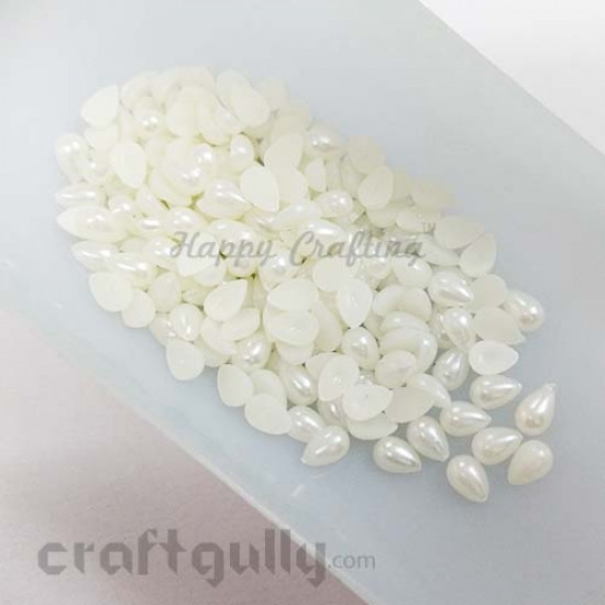 Flatback Pearls 5mm - Drop - Ivory - 5gms