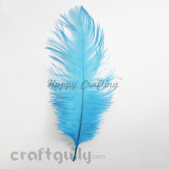 Feathers #6 - 160mm Ostrich - Cerulean Blue - Pack of 1