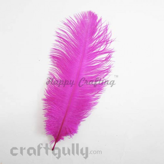 Feathers #6 - 160mm Ostrich - Dark Pink - Pack of 1