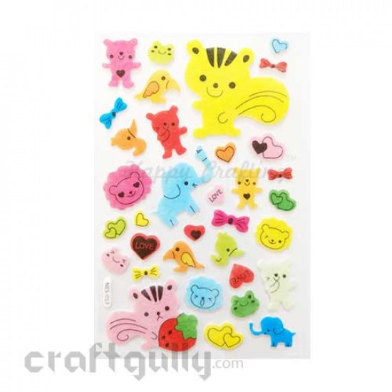 3D Felt Stickers #1 - Zoo