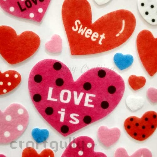 3D Felt Stickers #4 - Hearts