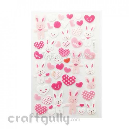 3D Felt Stickers #5 - Bunny Love