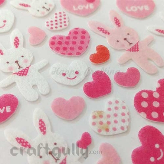 3D Felt Stickers #5 - Bunny Love