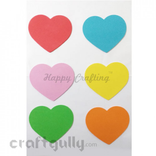 Foam Shapes 120mm - Heart - Assorted - Pack of 18