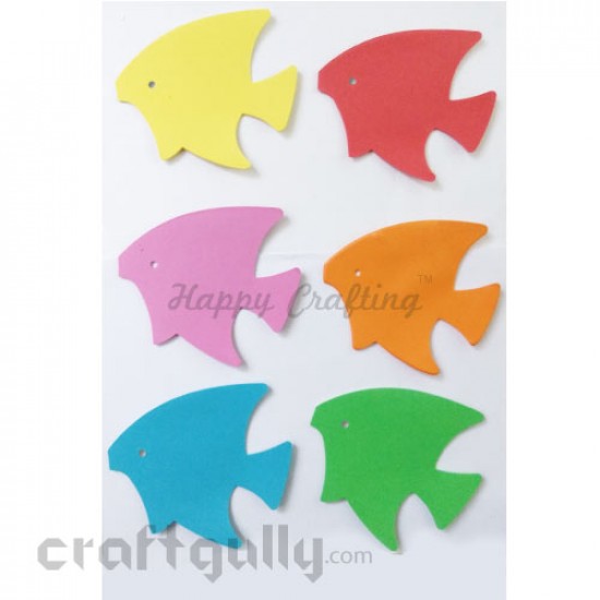 Foam Shapes 125mm - Fish - Assorted - Pack of 18
