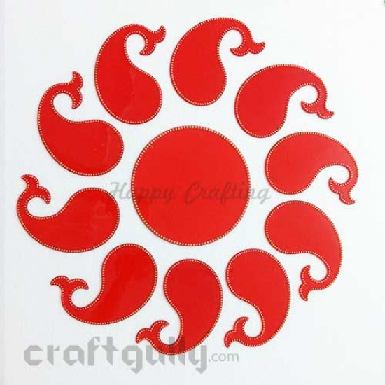 Acrylic Rangoli Base Blank #3 - Red - Pack of 11