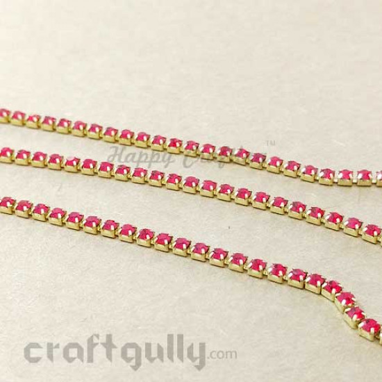 Rhinestone String 2mm - Red - 18 inches