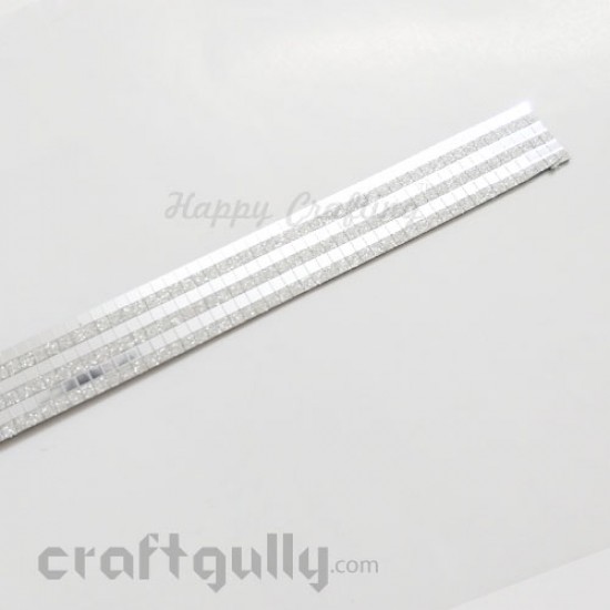 Metallic Stick-Ons #10 - 18mm Strip - Silver Mirror & Matte - Pack of 1