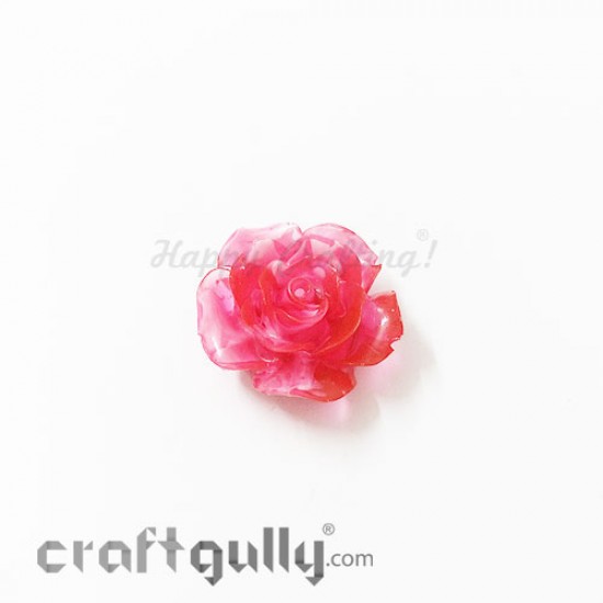 Resin Rose 24mm - Dual Tone - Red - Pack of 1 Resin Rose 24mm - Dual Tone - Red - Pack of 1