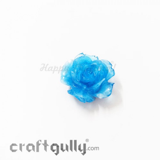 Resin Rose 24mm - Dual Tone Blue - Pack of 1