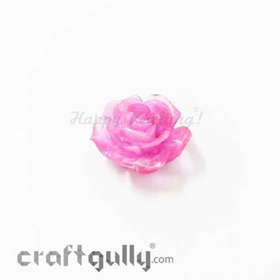 Resin Rose 18mm - Dual Tone Rose Pink - 5 Roses