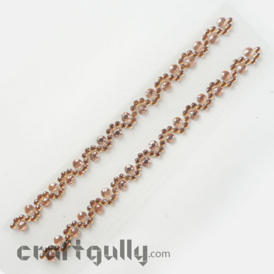 Rhinestone Border Stick-ons - Brown