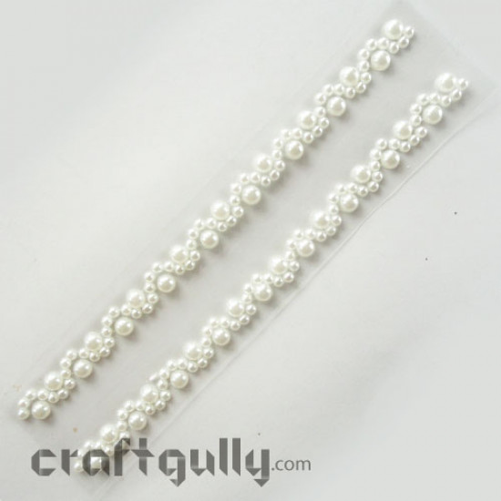 Rhinestone Border Stick-ons - Pearl