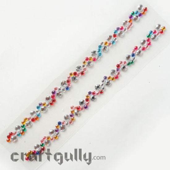 Rhinestone Border Stick-ons - Multi Color