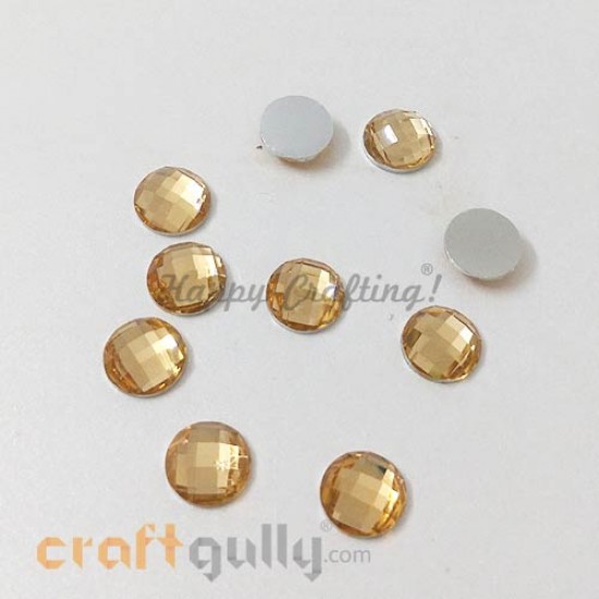 Rhinestones 8mm Round - Champagne - Pack of 30