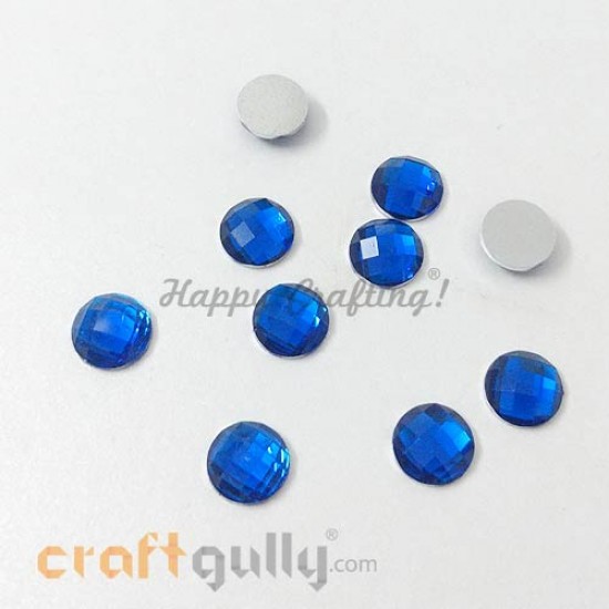 Rhinestones 8mm Round - Royal Blue - Pack of 30