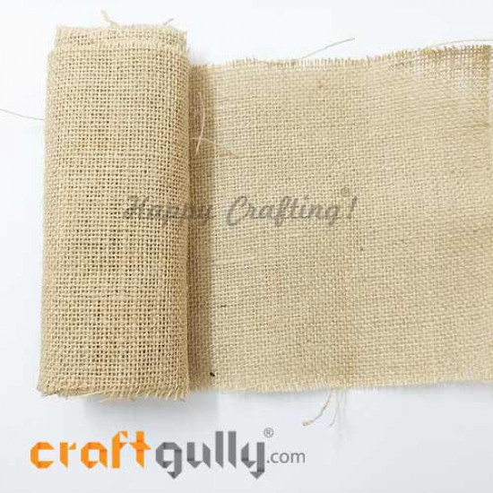 Fabric - Burlap / Jute Trim - 4 inches - Natural - 1 meter