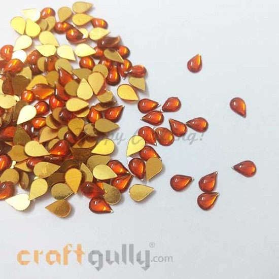 Kundan Stones 7mm Drop - Orange - 10gms