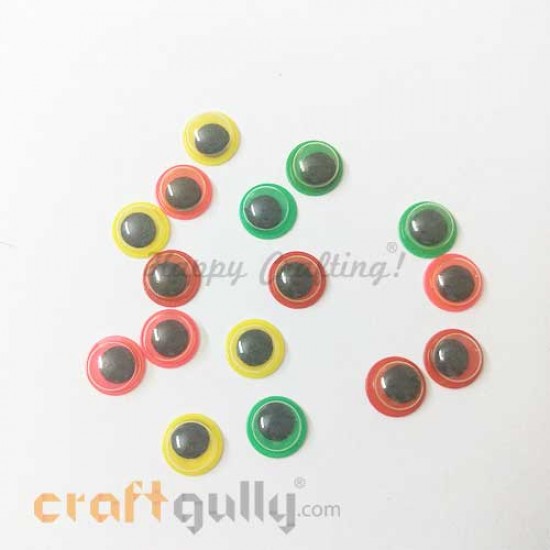 Googly Eyes 8mm - Colored Assorted #2 - Pack of 16