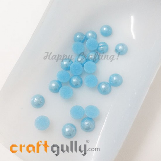 Flatback Ceramic 6mm Round - Light Blue Lustre - 20gms/ 150pcs