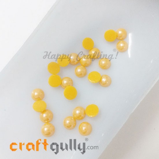 Flatback Ceramic 6mm Round - Yellow Lustre - 20gms/ 160pcs