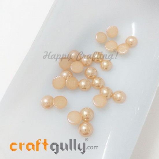 Flatback Ceramic 6mm Round - Champagne Lustre - 20gms/ 170pcs