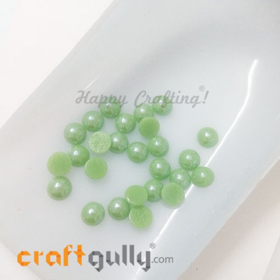 Flatback Ceramic 5.5mm Round - Green Lustre - 20gms/ 200pcs