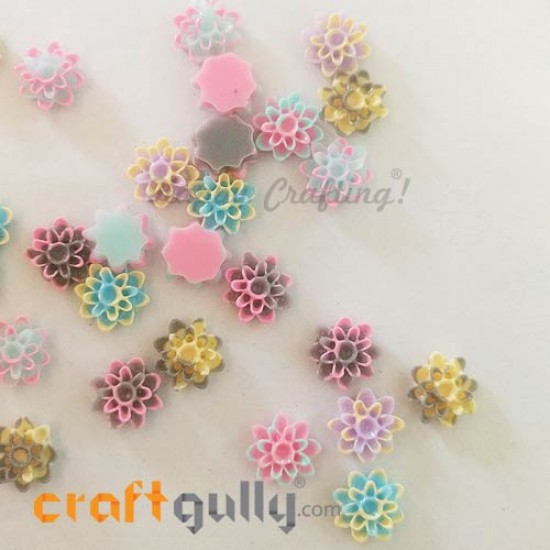 Flatback Acrylic 11mm - Flower #6 - Random Ass. - Pack of 30 Flatback Acrylic 11mm - Flower #6 - Random Ass. - Pack of 30