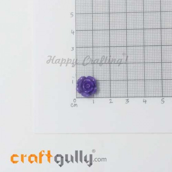 Resin Rose 13mm - Purple - Pack of 2 Resin Rose 13mm - Purple - Pack of 2