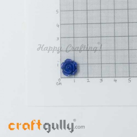 Resin Rose 13mm - Royal Blue - Pack of 2 Resin Rose 13mm - Royal Blue - Pack of 2