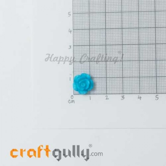 Resin Rose 13mm - Cerulean Blue - Pack of 2 Resin Rose 13mm - Cerulean Blue - Pack of 2