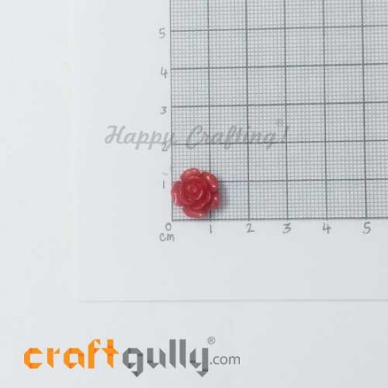 Resin Rose 13mm - Red - Pack of 2 Resin Rose 13mm - Red - Pack of 2