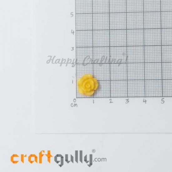 Resin Rose 13mm - Golden Yellow - Pack of 2 Resin Rose 13mm - Golden Yellow - Pack of 2