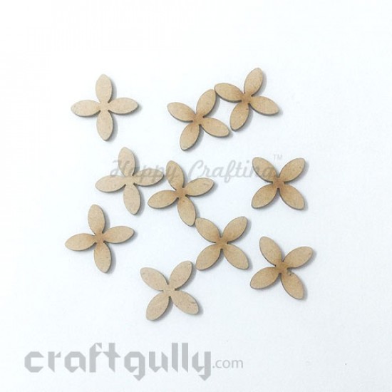 MDF Elements #21 - 4 Petals - Pack of 10