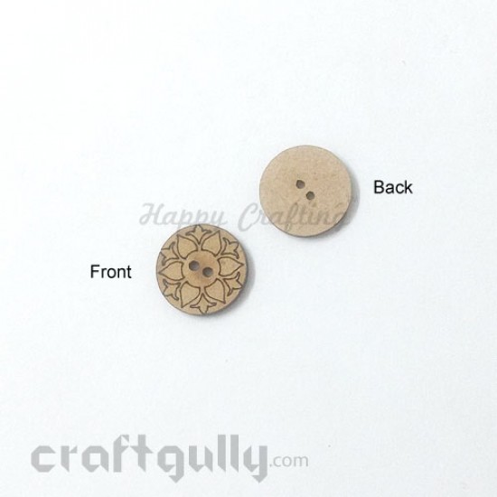 MDF Buttons #2 - 18mm Round - 6 Buttons